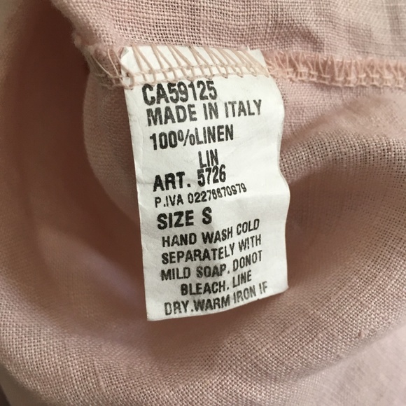 LEMONWOOD Pale Pink Linen Oversized Cuff Sleeve Blouse S M L XL One Size - Picture 6 of 7